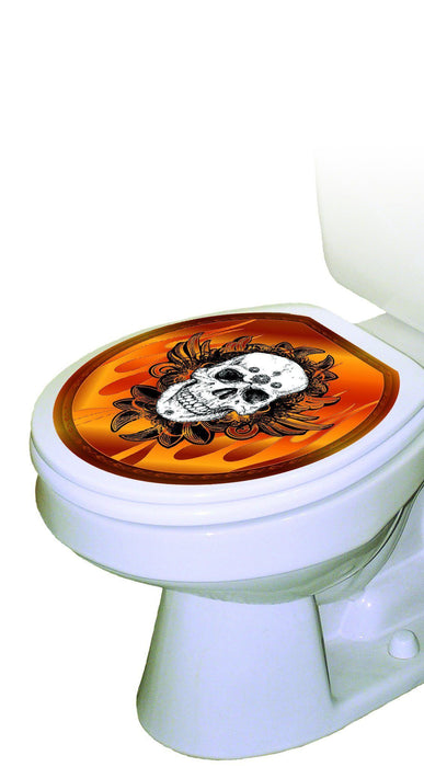Skull Flames Toilet Tattoos - Window Film World