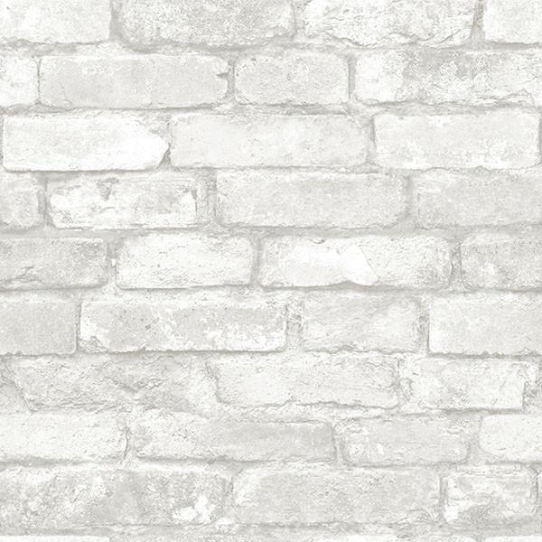 Grey and White Brick Peel And Stick Wallpaper - Window Film World