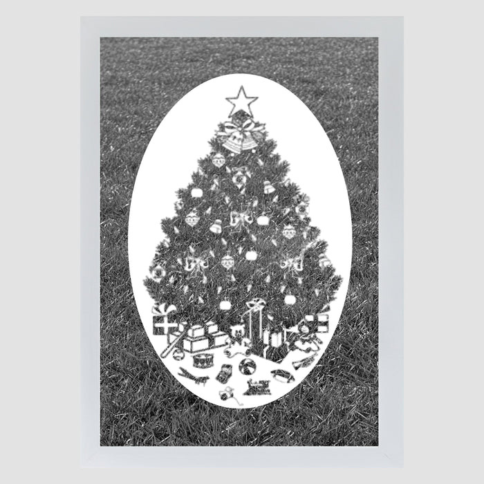 Oval Christmas Tree | (Static Cling)