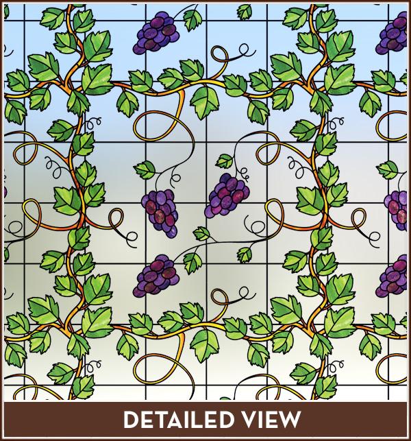 Grapevine Stained Glass | Privacy (Static Cling) - Window Film World