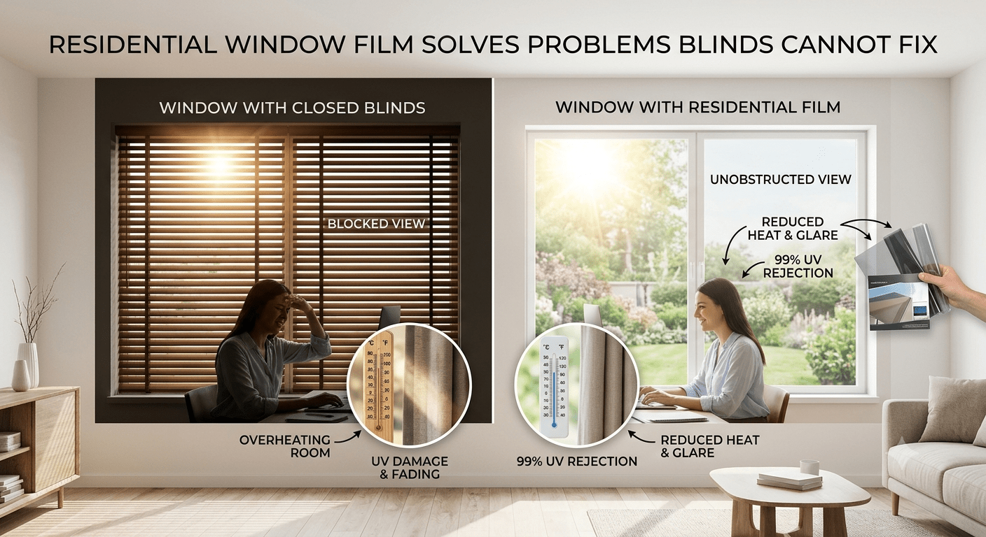 Residential Window Film Solves the Problems Blinds Cannot Fix