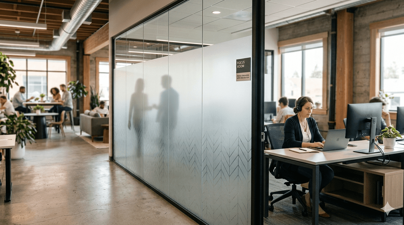 Adding Privacy to Modern Open-Concept Offices with Frosted Film