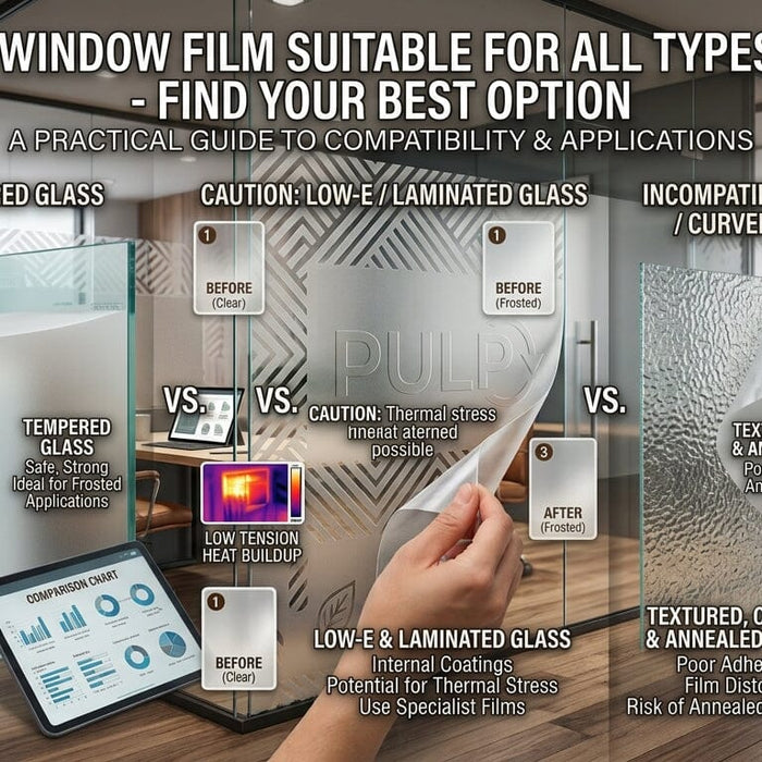 Is a frosted window film suitable for all types of glass?