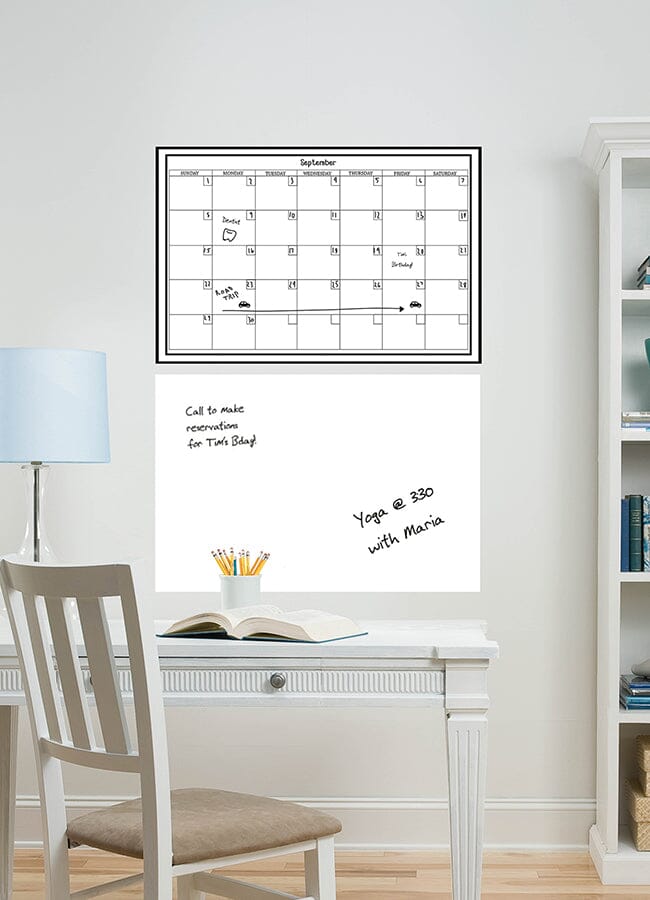 Dry Erase White Calendar And Message Board Set
