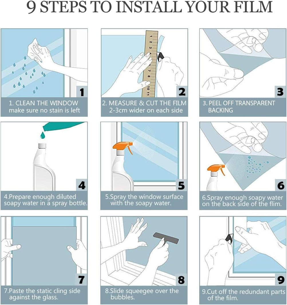 Order EZ Film Frosted Privacy Window Film - Low Visibility