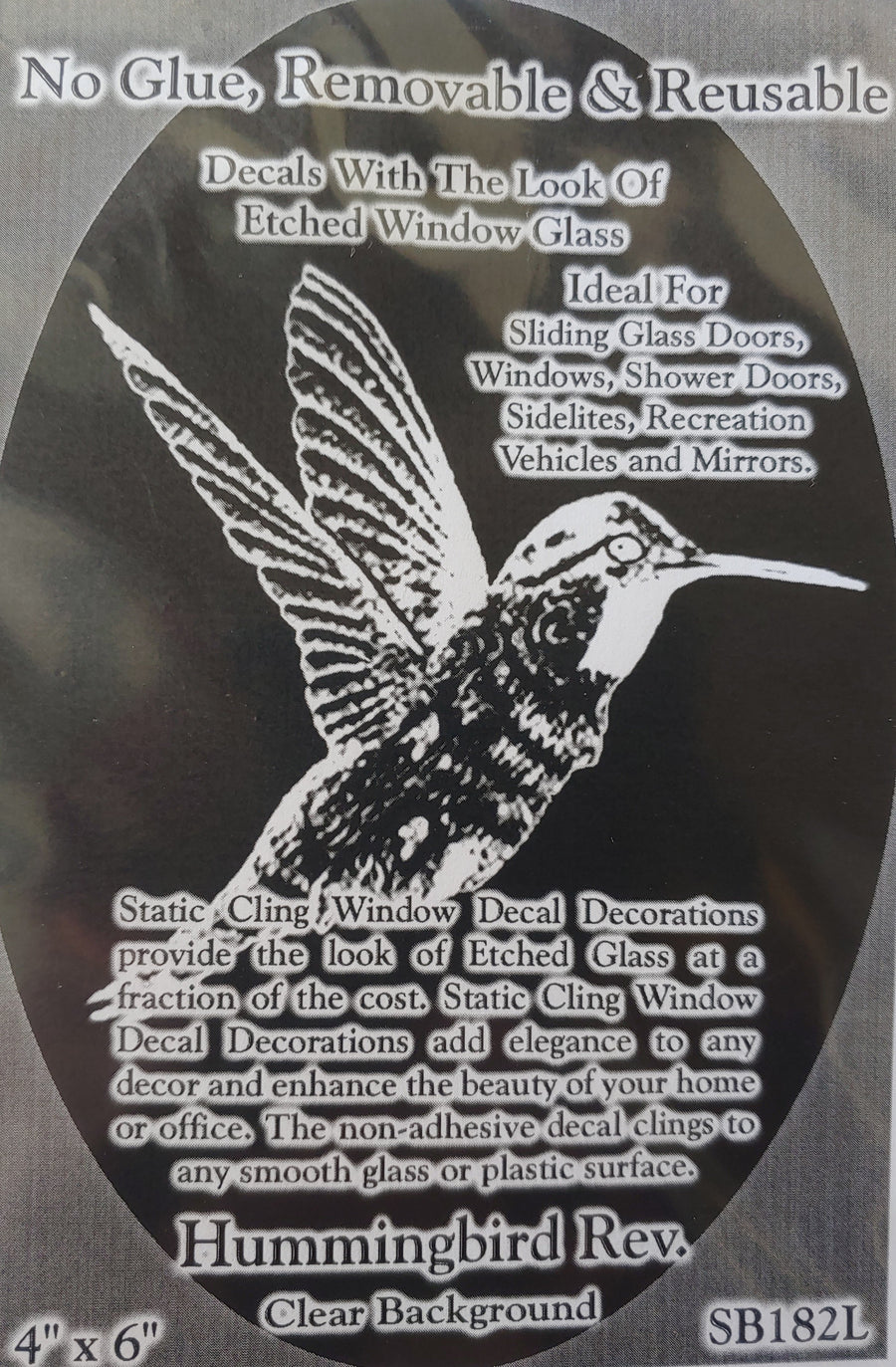 Hummingbird Reverse (clear oval)