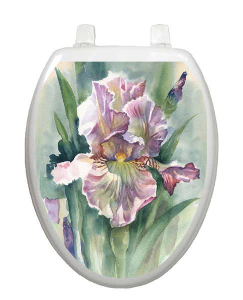 Watercolor Iris Toilet Tattoo - Window Film World