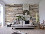 Whitewashed Wood Wall Mural - Image 1