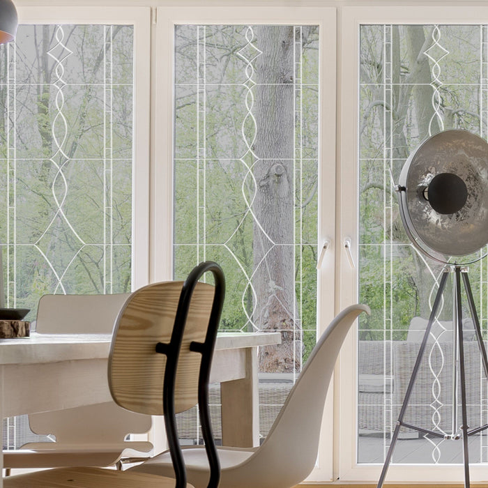 Allure Leaded Glass | See Through/Clear Window Film (Static Cling)