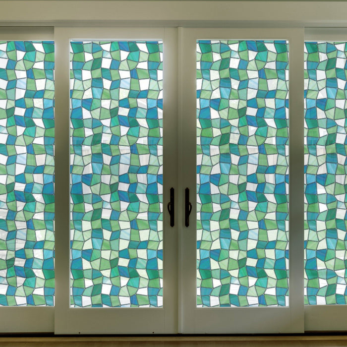Atlantis | Geometric Stained Glass Patterns | Window Privacy Film 32 x 96