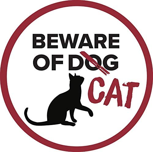 Beware of Cat Screen Door Magnet (5.75"x5.75")
