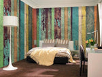 Colored Wood Wall Mural - Image 1