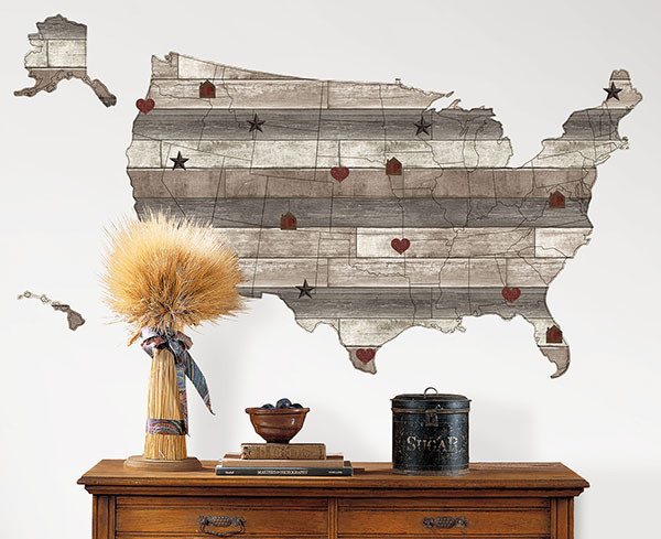 Country Living US Map Decal - Window Film World