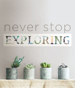 Never Stop Exploring Wall Quote - Image 1