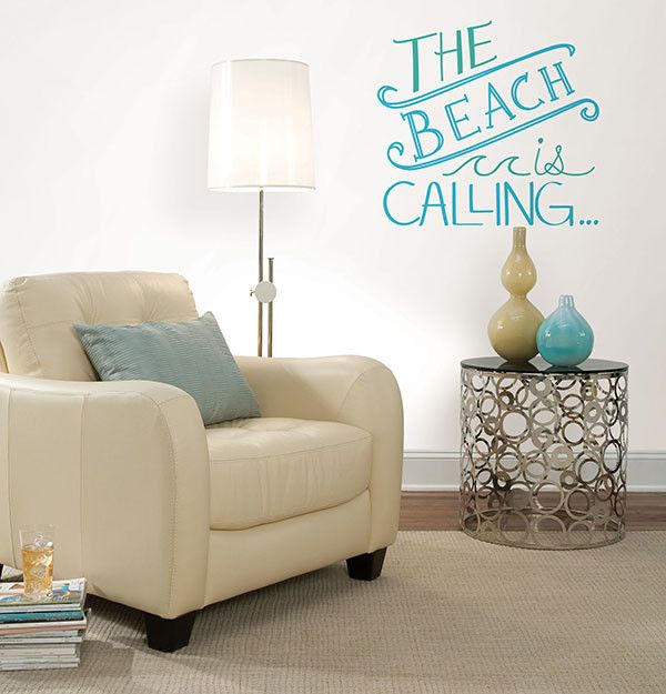 Beach is Calling Peel and Stick Wall Quote - Window Film World
