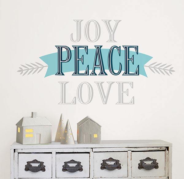 Joy Peace Love Wall Quote