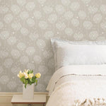Dandelion Taupe Peel And Stick Wallpaper - Image 3