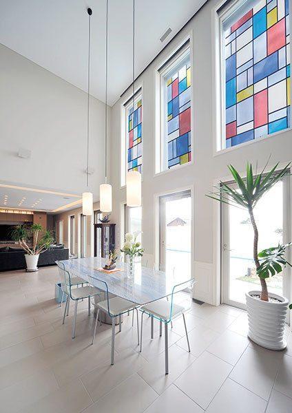 Mondrian Stained Glass | Semi-Private (Adhesive) - Window Film World