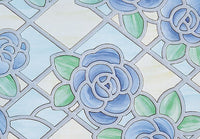 Amiens Blue Stained Glass | Semi Privacy (Adhesive) - Window Film World