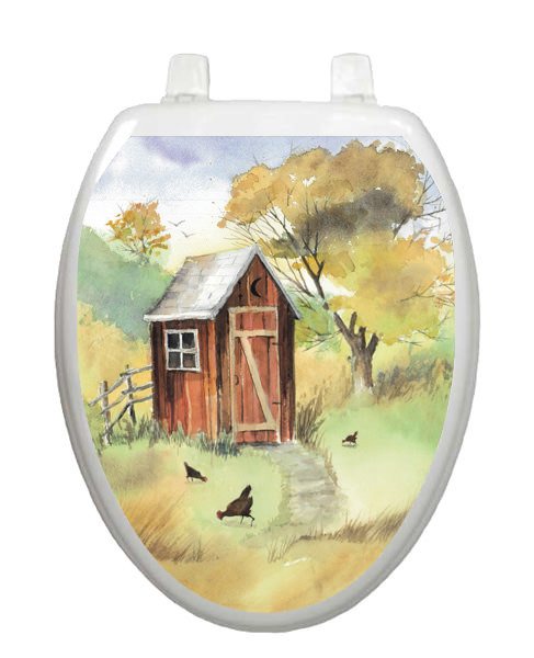 Watercolor Outhouse Toilet Tattoos - Window Film World
