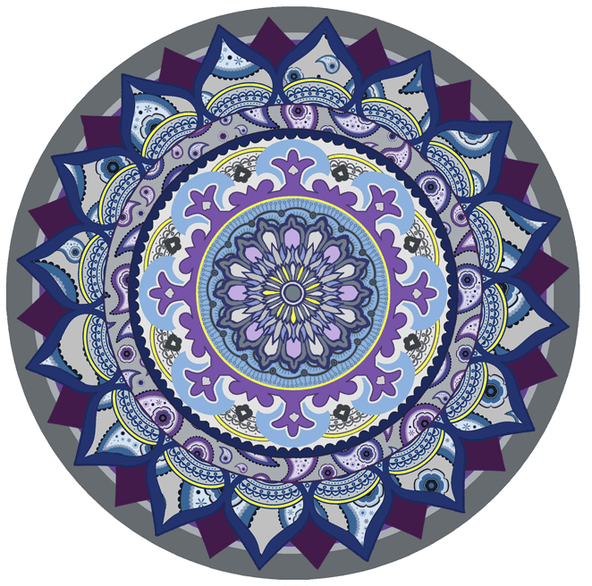 Mandala Grey Glass Door Decal (5.75