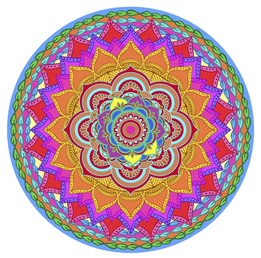 Mandala Rainbow Glass Door Decal (5.75