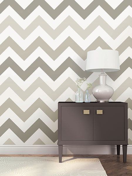 Taupe Zig Zag Peel And Stick Wallpaper
