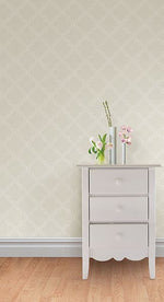 Taupe Quatrefoil Peel And Stick Wallpaper - Image 1