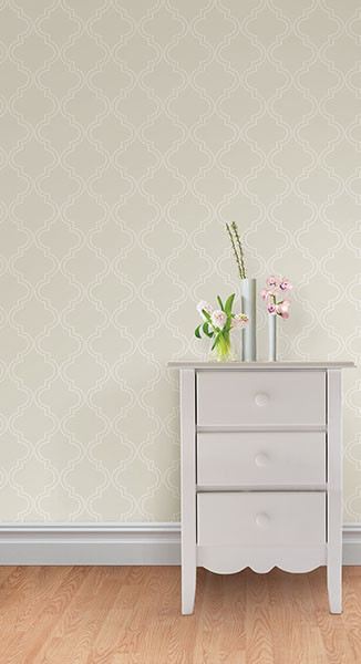 Taupe Quatrefoil Peel And Stick Wallpaper