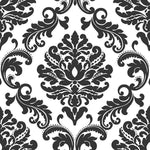 Ariel Black and White Damask Peel And Stick Wallpaper - Image 2