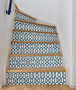 Navy Grand Trellis Peel And Stick Wallpaper - Image 3