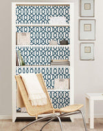 Navy Grand Trellis Peel And Stick Wallpaper - Image 6