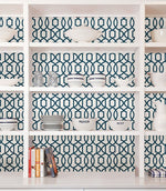 Navy Grand Trellis Peel And Stick Wallpaper - Image 1