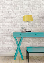 Grey and White Brick Peel And Stick Wallpaper - Image 1