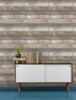 Reclaimed Wood Plank Natural Peel and Stick Wallpaper - Image 1