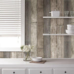 Reclaimed Wood Plank Natural Peel and Stick Wallpaper - Image 2