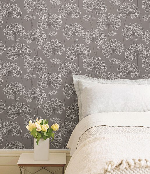 Angelica Grey Peel and Stick Wallpaper