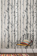 Mountain Birch Grey Peel and Stick Wallpaper - Image 1