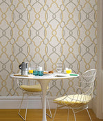 Sausalito Taupe/Yellow Peel and Stick Wallpaper - Image 1