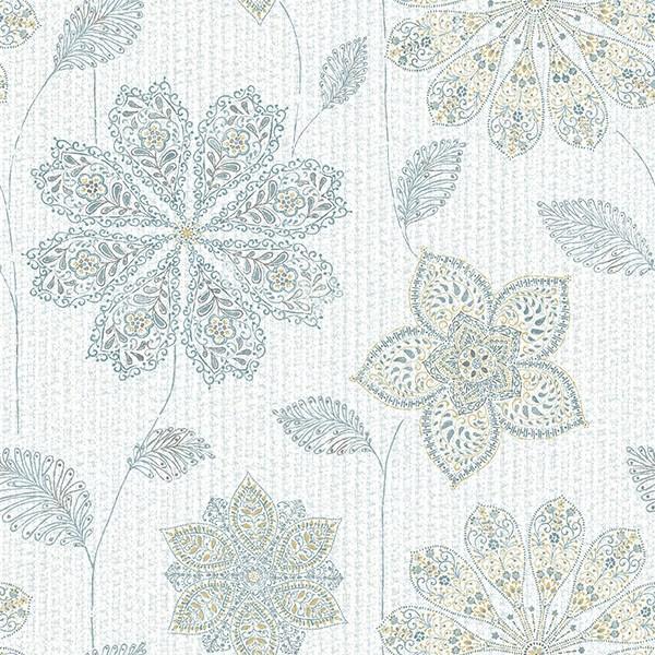 Gypsy Floral Blue/Green Peel and Stick Wallpaper - Window Film World