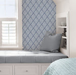 Arrowhead Deep Blue Peel and Stick Wallpaper - Image 1
