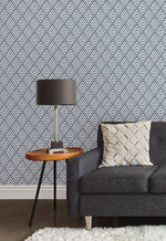 Arrowhead Deep Blue Peel and Stick Wallpaper - Image 3