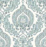 Kensington Damask Blue Peel and Stick Wallpaper - Image 2