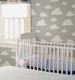 Clouds Grey Peel and Stick Wallpaper - Image 1