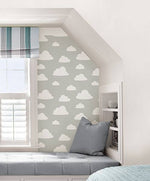 Clouds Grey Peel and Stick Wallpaper - Image 6