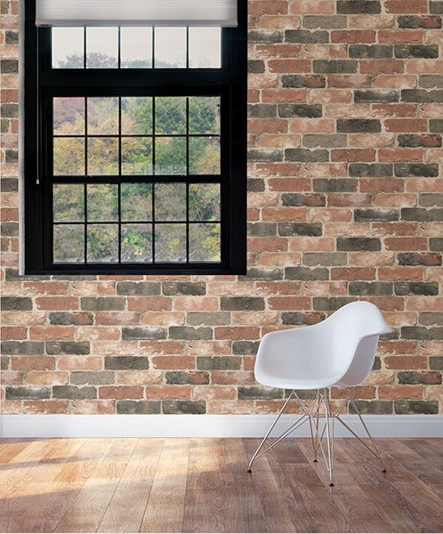 Newport Reclaimed Brick Peel and Stick Wallpaper