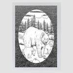 Oval Bear Etched Glass Decal | (Static Cling) - Image 2