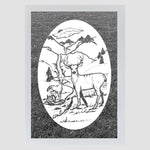 Oval Deer Scene | (Static Cling) - Image 2