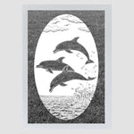 Oval Dolphins Jumping | (Static Cling) - Image 2