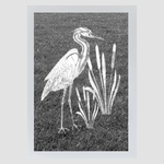 Oval Egret and Cattails Etched Glass Decal | (Static Cling) - Image 4